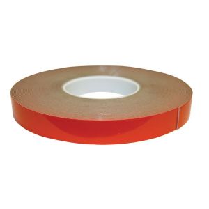 Double Face Urethane Tape, 7/8" x 60', Red Liner