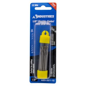 1/8" DE HSS Drill Bits, Carded