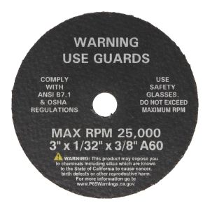 3" Cut-Off Wheels, 3" x 1/32" x 3/8", 5 per Card