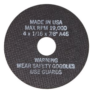 4" Cut-Off Wheels, 4" x 1/16" x 7/8", 5 per Card
