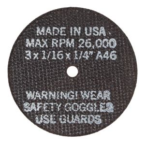 3" Cut-Off Wheels, 3" x 1/16" x 1/4", 5 per Card