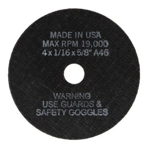 4" Cut-Off Wheels, 4" x 1/16" x 5/8", 5 per Card