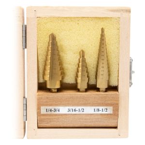 3pc HSS Titanium Coated Step Drill Set