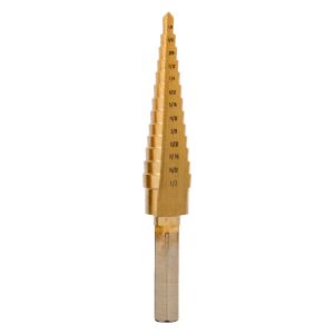 HSS Tin Coated Step Drill, 1/8" to 1/2", 13 sizes